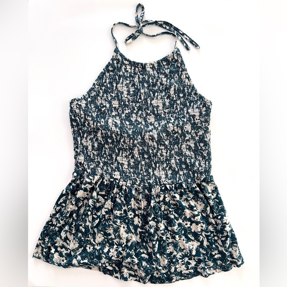 Maurice’s Floral Smocked Halter Neck Peplum Tank Top Size L - Picture 6 of 13